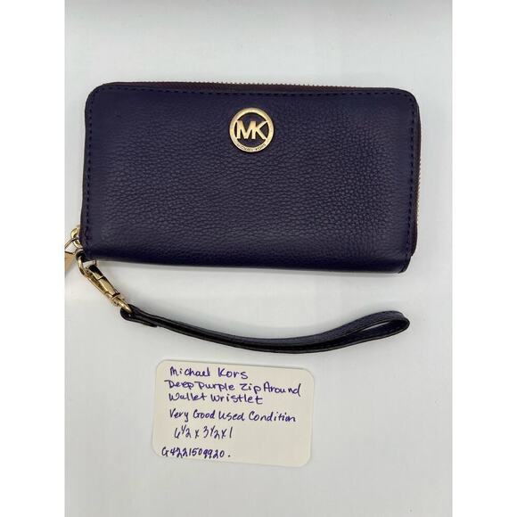 MICHAEL KORS Purple Zip Around Wallet - Picture 9 of 9